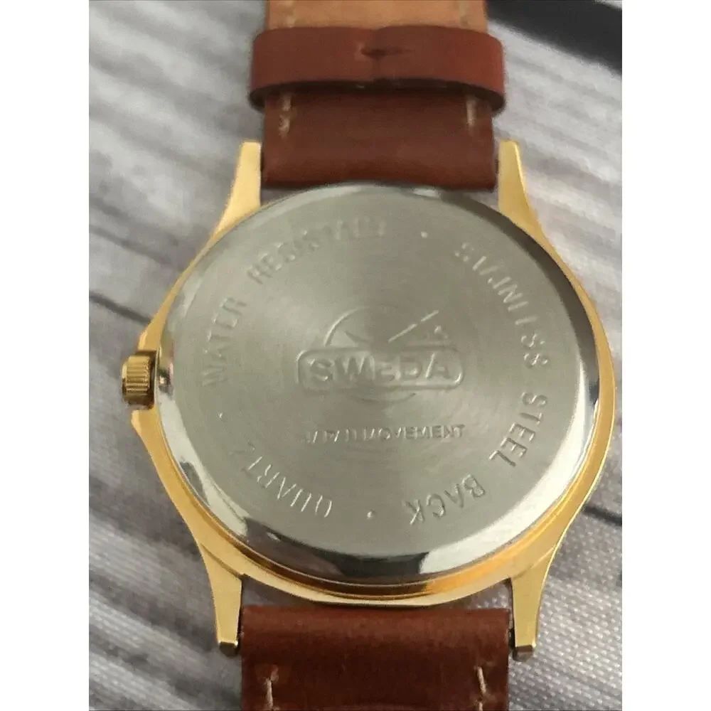 Wells Fargo Gold Tone Brown Band Women’s Quartz Watch